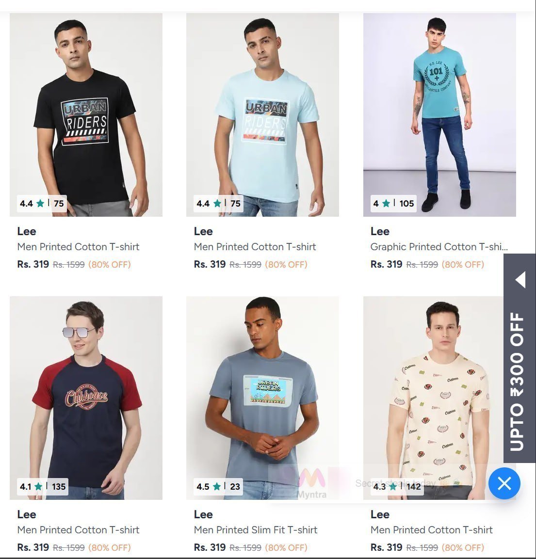 Lee Tshirts 80 Starting From Rs 319 Myntra