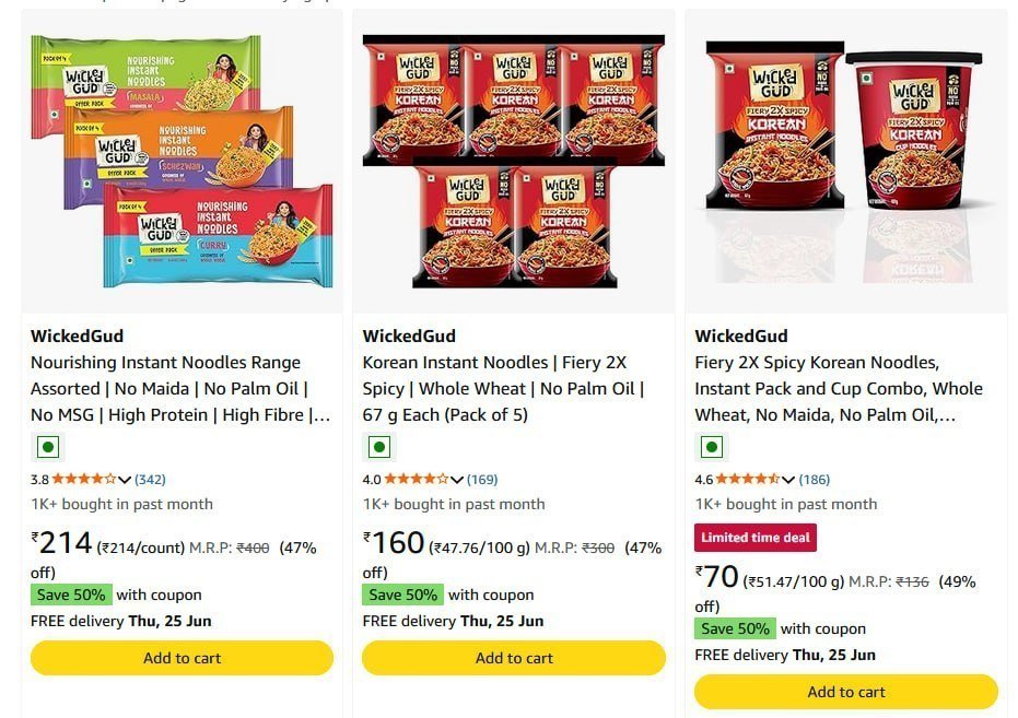 Looooot(extra 50 ) Wickedgud Noodles 99 Start