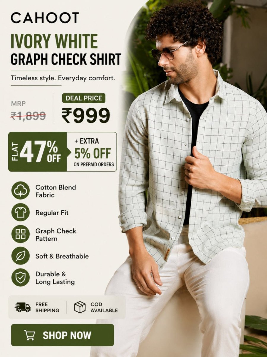 Cahoot Graph Check Shirt 999 Flat 47 Use Cahootpw1