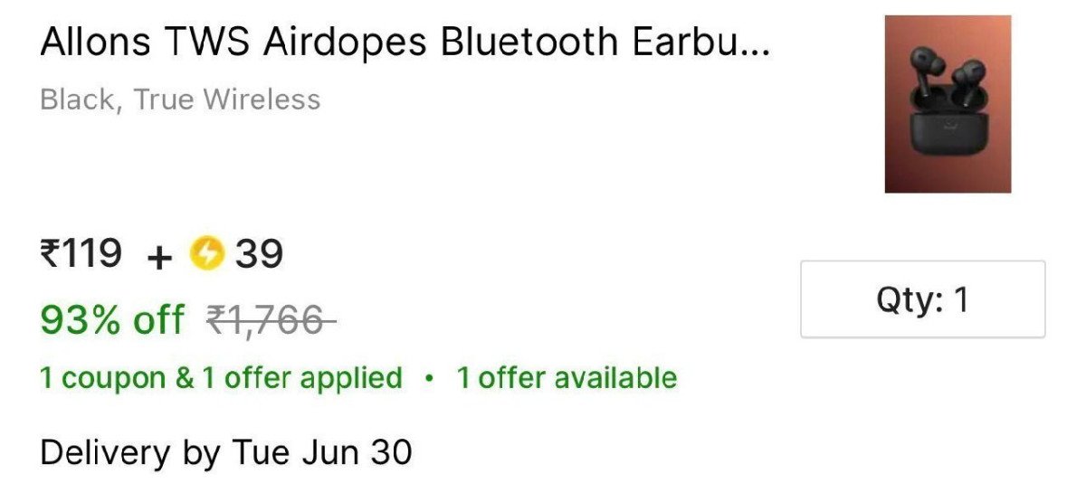 Allons Tws Airdopes Bluetooth Earbuds 119