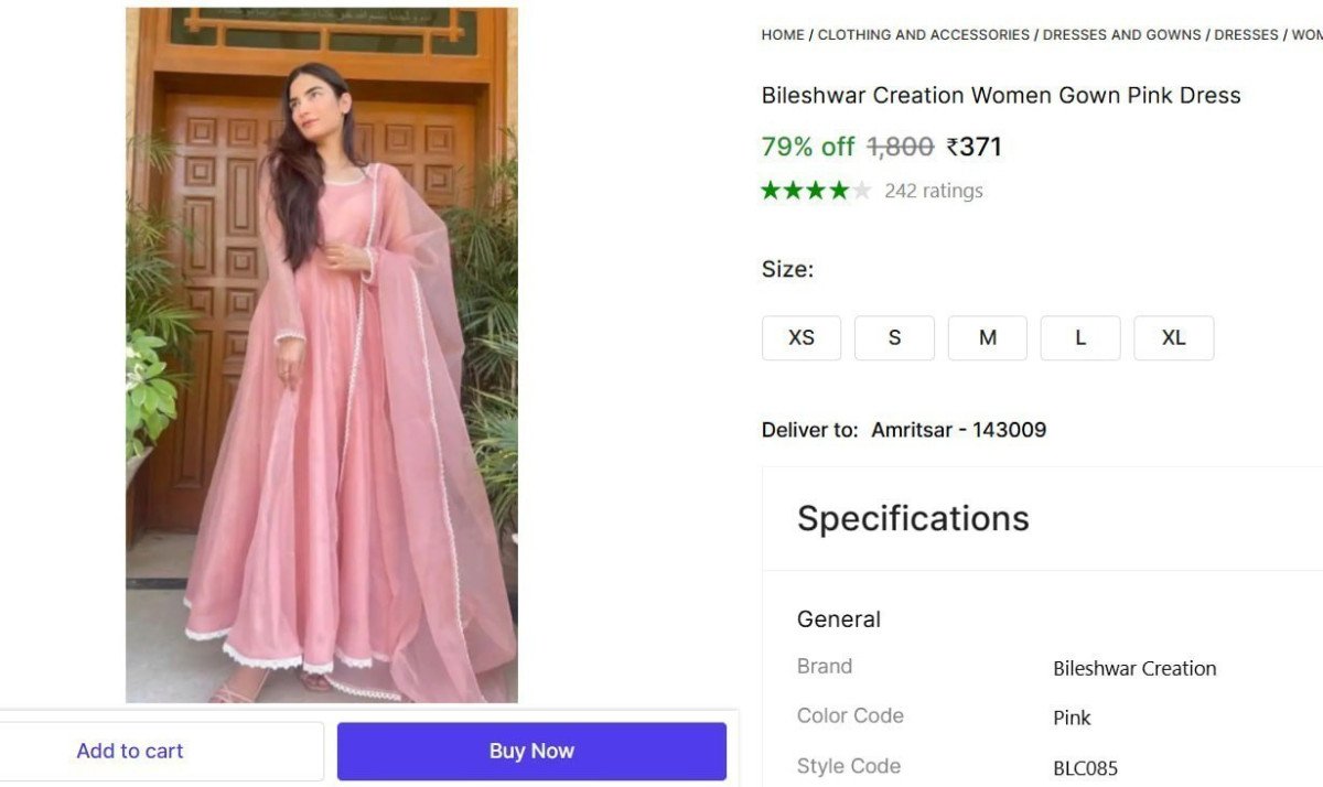 Women Gown Pink Dress 371