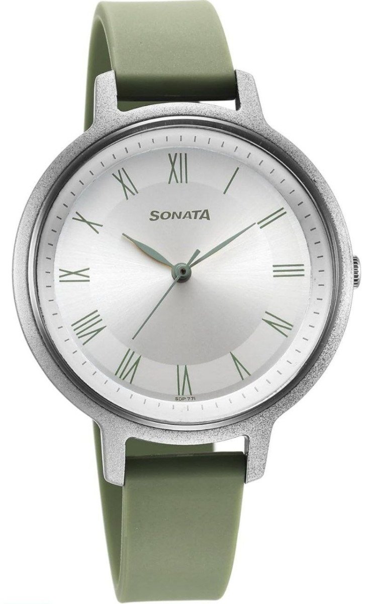 Sonata Polyurethane Silver Dial Analog Watch For W
