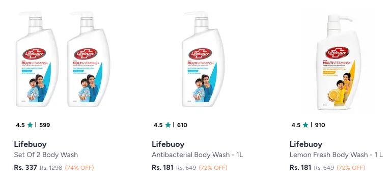 72 On Lifebuoy Body Wash