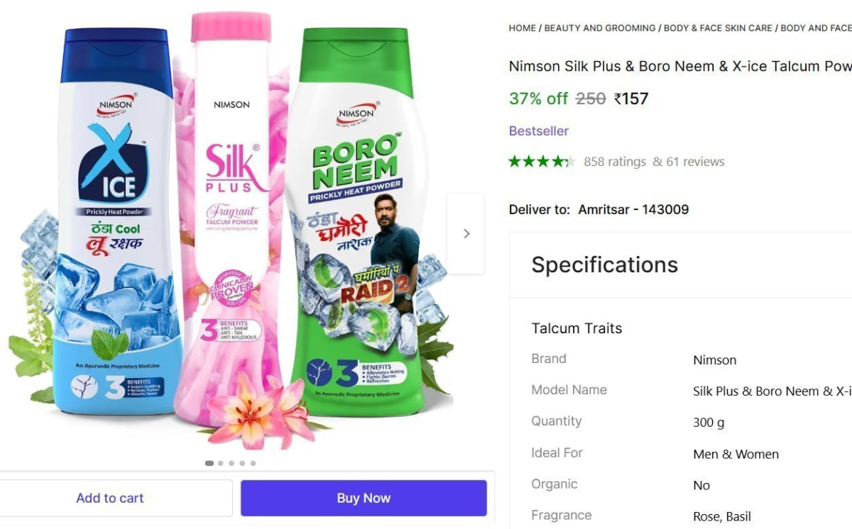 Perfume Talc (3 X 100 G) 157