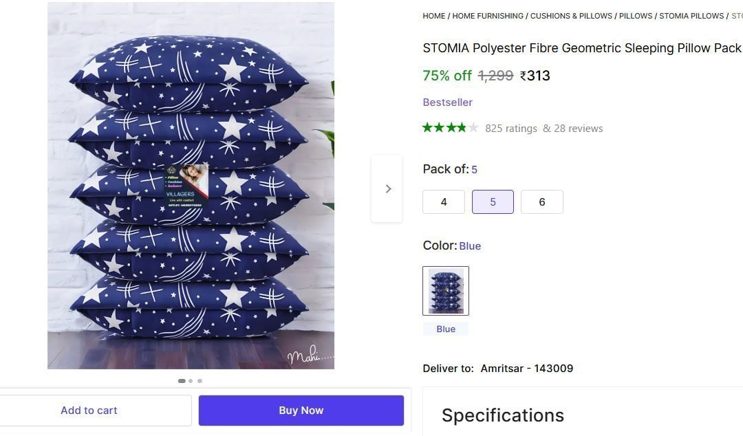 Sleeping Pillow Pack Of 5 313