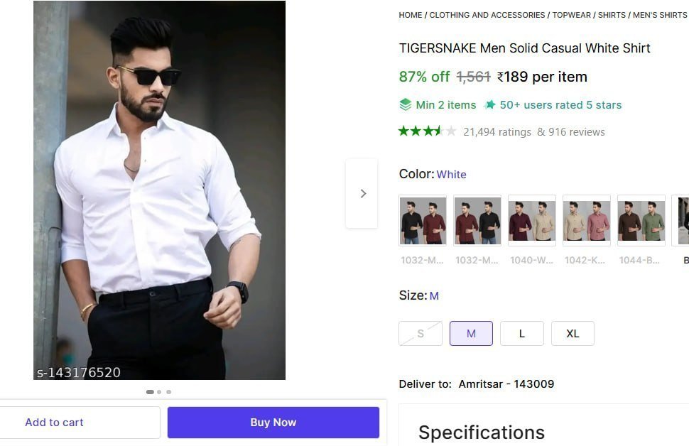 Men Solid Casual White Shirt 189 Navy Blue