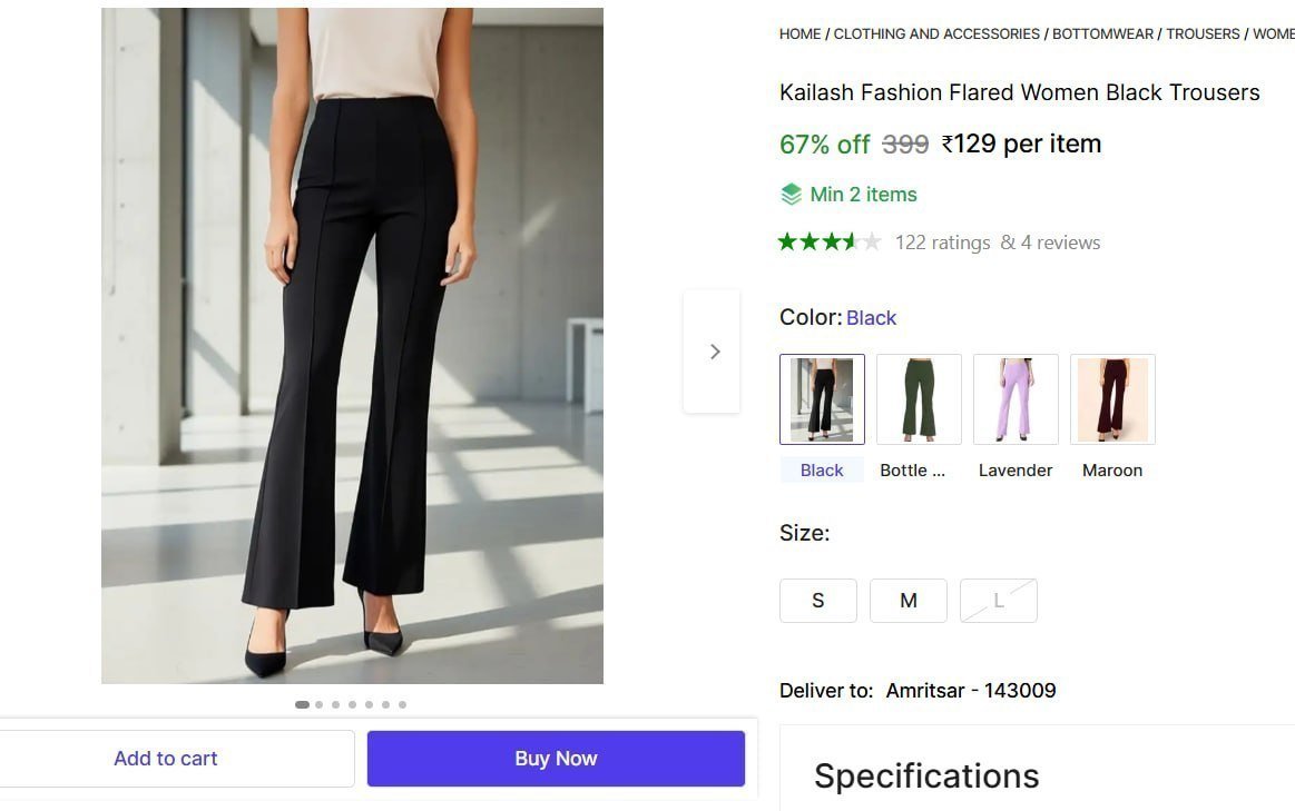 Women S Trousers 129 Min Buy - 2