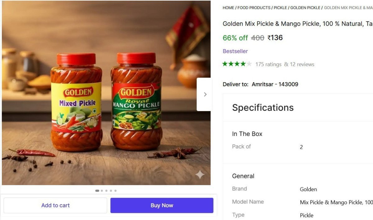 Mix Pickle Mango Pickle Combo (2x400g) 136