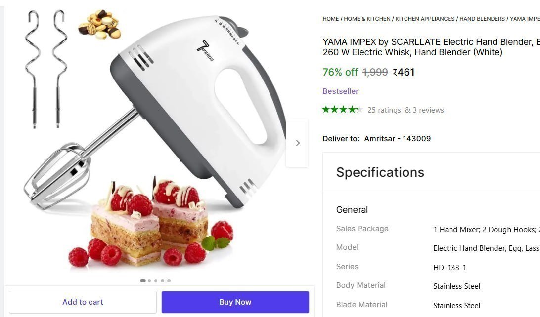 Electric Hand Blender 461