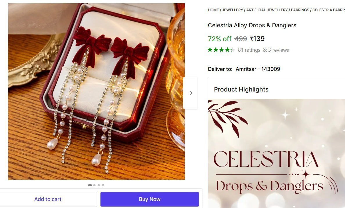 Alloy Drops Danglers 139