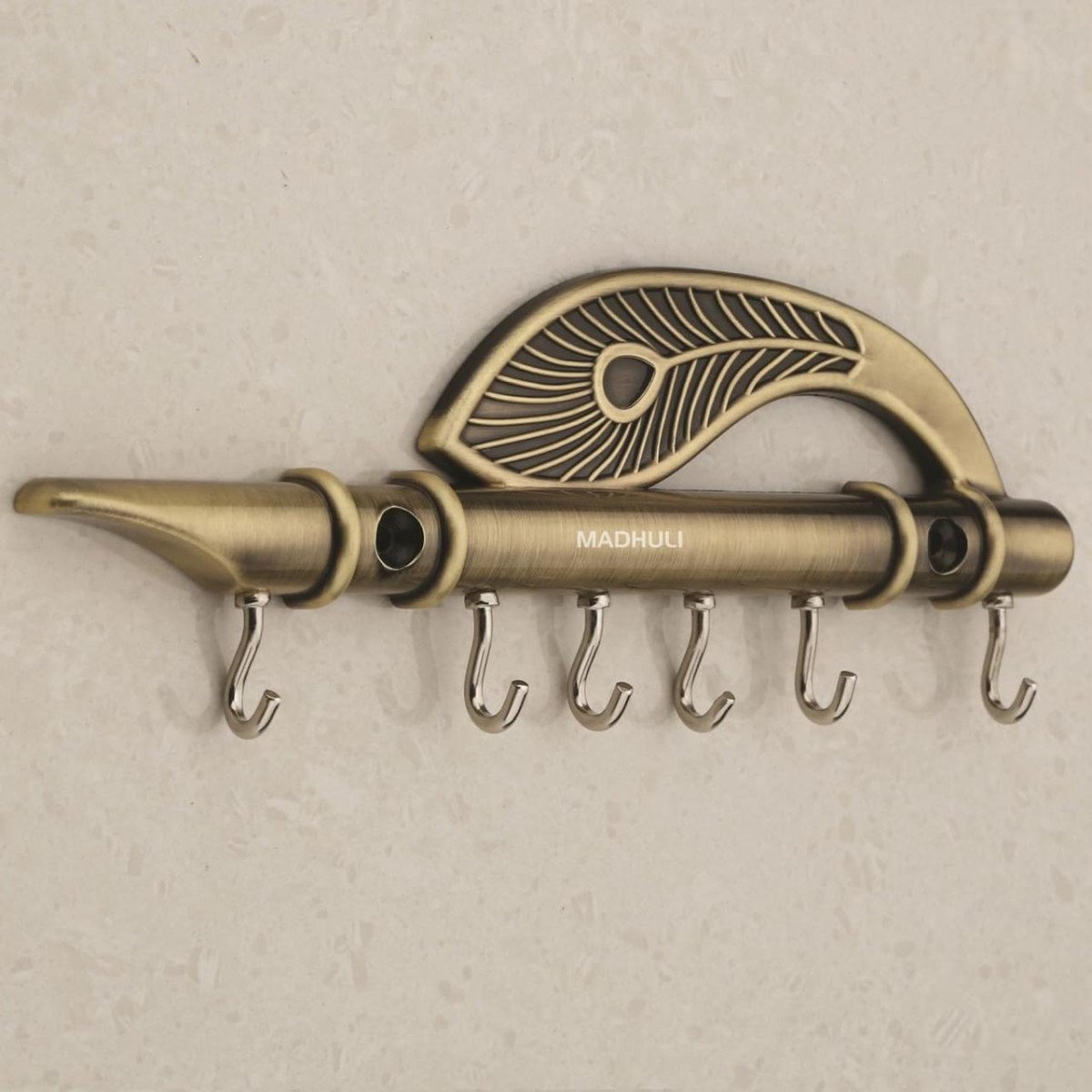 Madhuli Key Stand Key Holder Lord Krishna S Flute Peacock Quills Key
