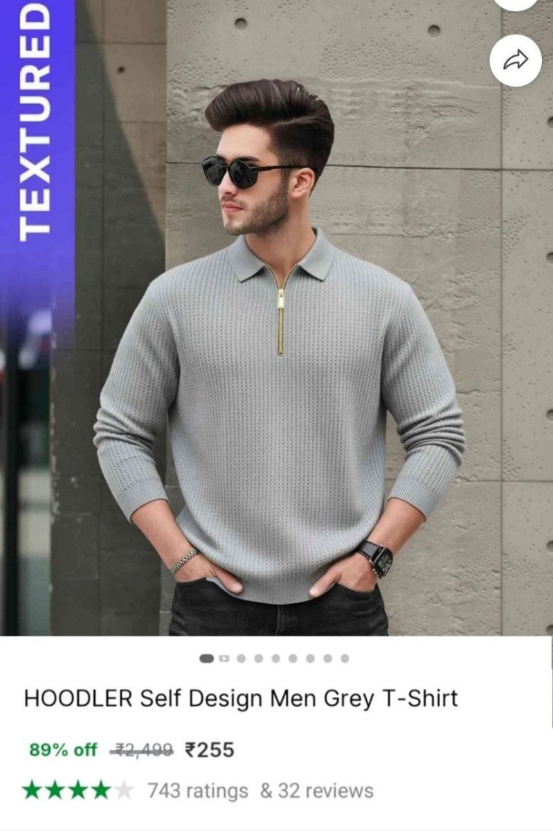 Men S Textured T-shirt 255