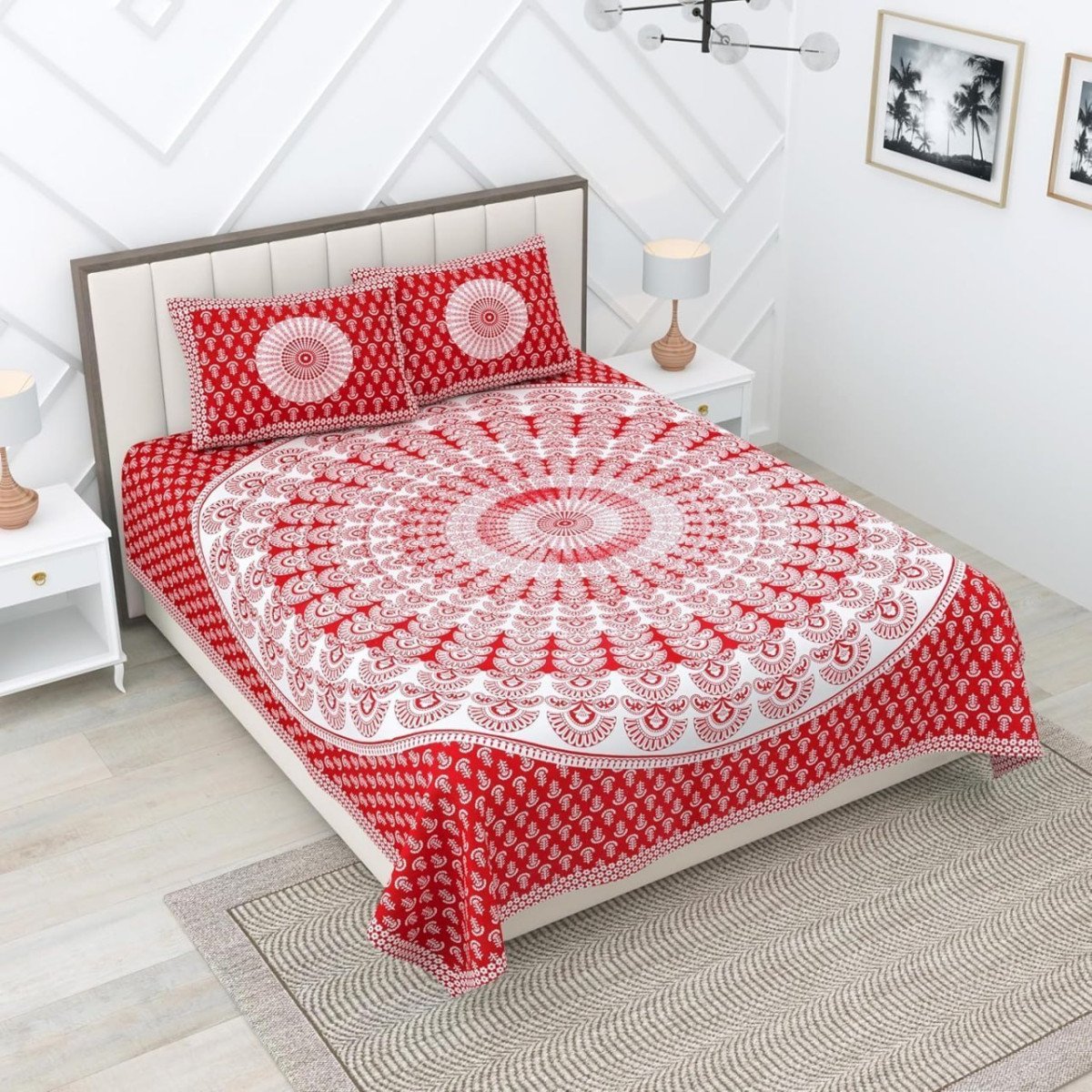 Rajasthanikart Pure 100 Cotton Double Bed Sheet Wi