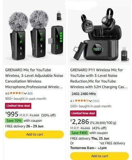 55 On Grenaro Wireless Mic With Noise Cancell