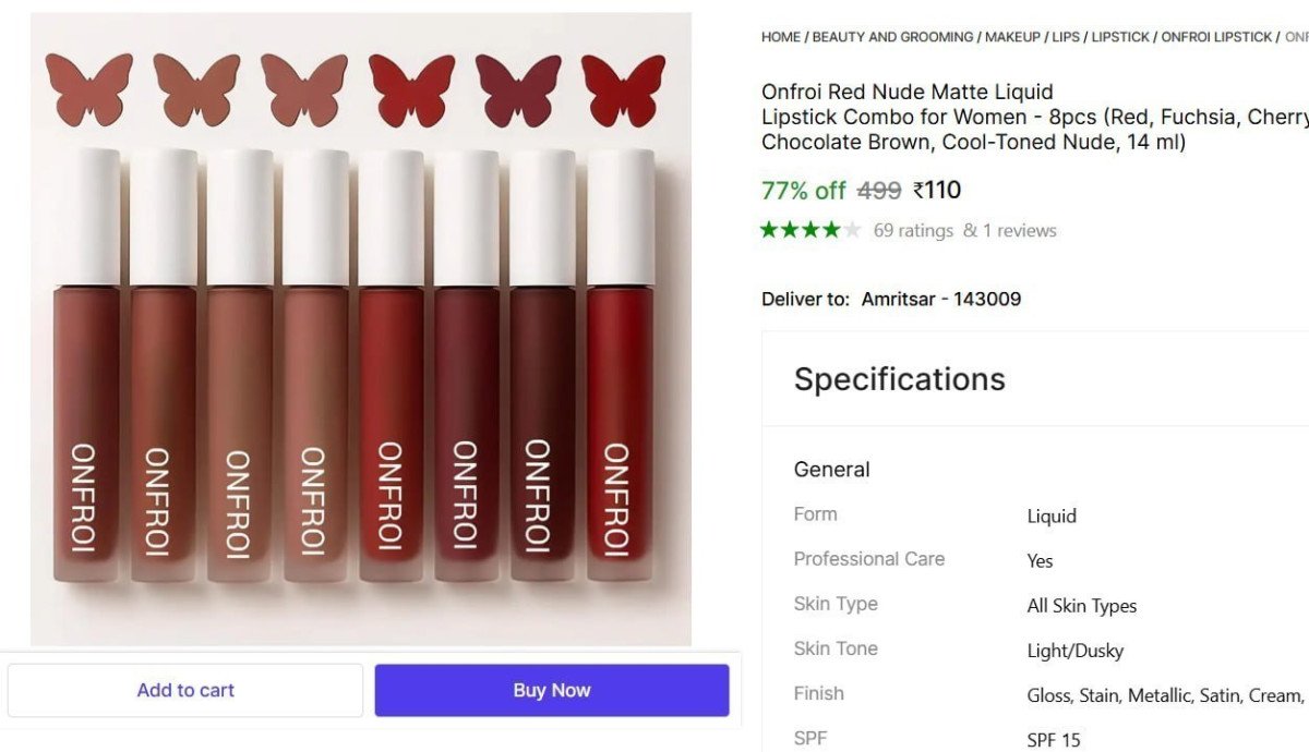Matte Liquid Lipstick Combo 8 Pcs 110