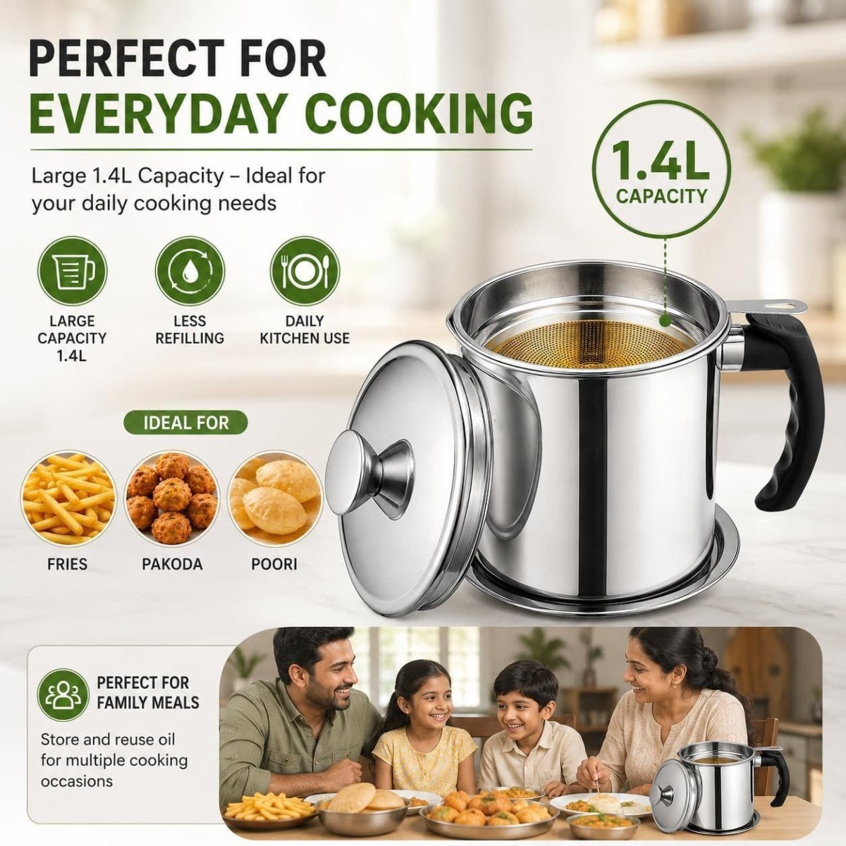Stainless Steel Oil Strainer Pot 399