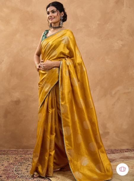 Saree Mall Geometric Woven Design Zari Banarasi Sa