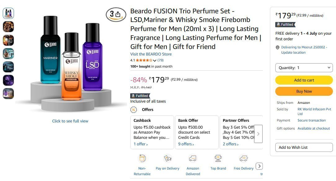 Beardo Fusion Trio Perfume Set 179