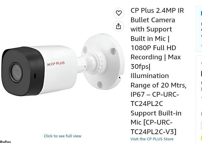 Amazon Cp Plus 2 4mp Ir Bullet Camera 999
