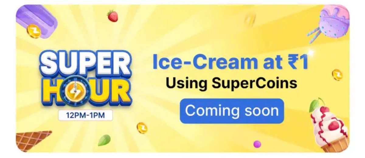 Ice-cream 1 Using Supercoins (12 Noon - 1 Pm)