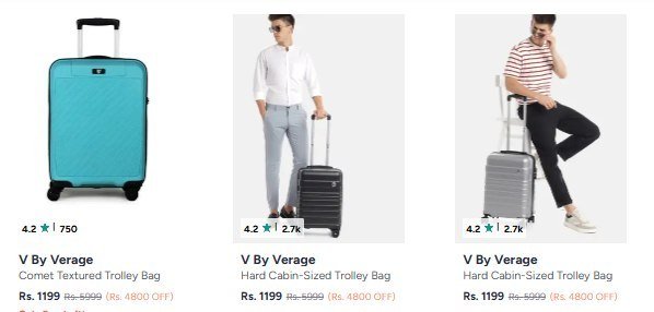 Myntra Min 75 On Branded Trolleys Suitcases B