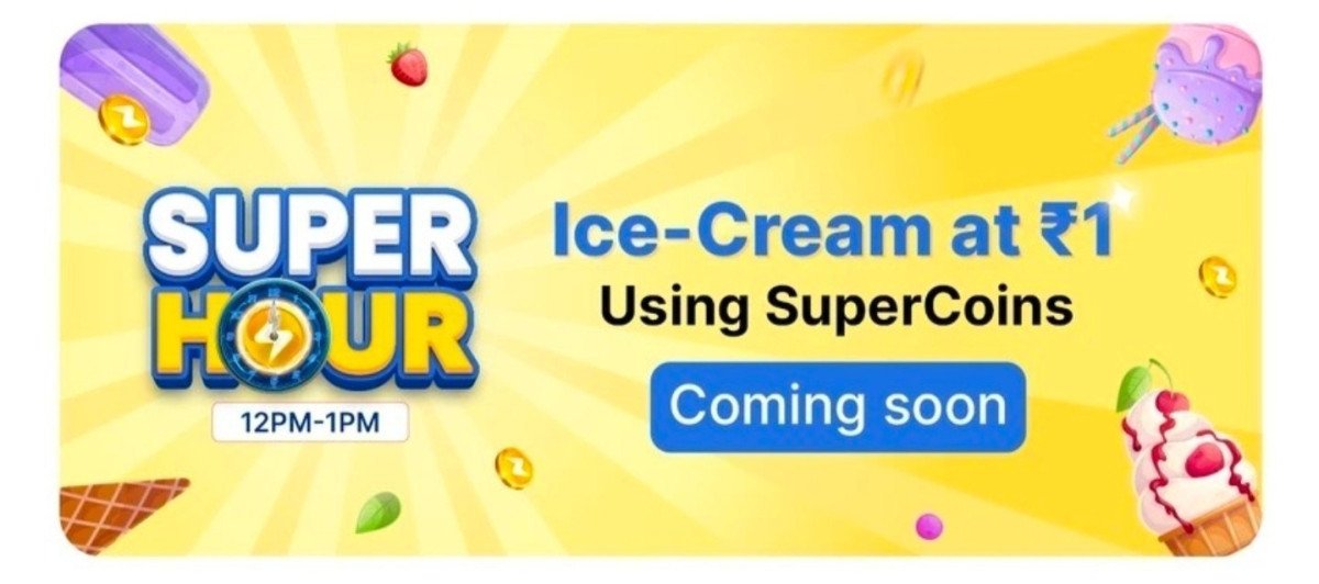 Ice-cream At 1 Using Supercoinslink Live 12pm-1pm