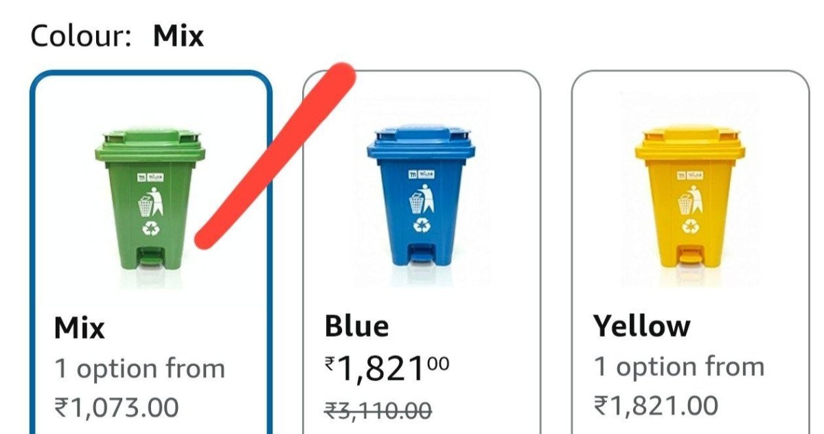 Lowest Plastic Garbage Waste Dustbin 65 Ltr 1073ds