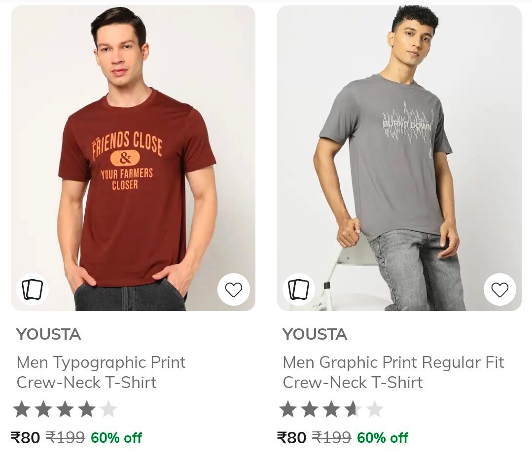 Ajio Branded Men S T-shirts From Rs 80 Branded Men