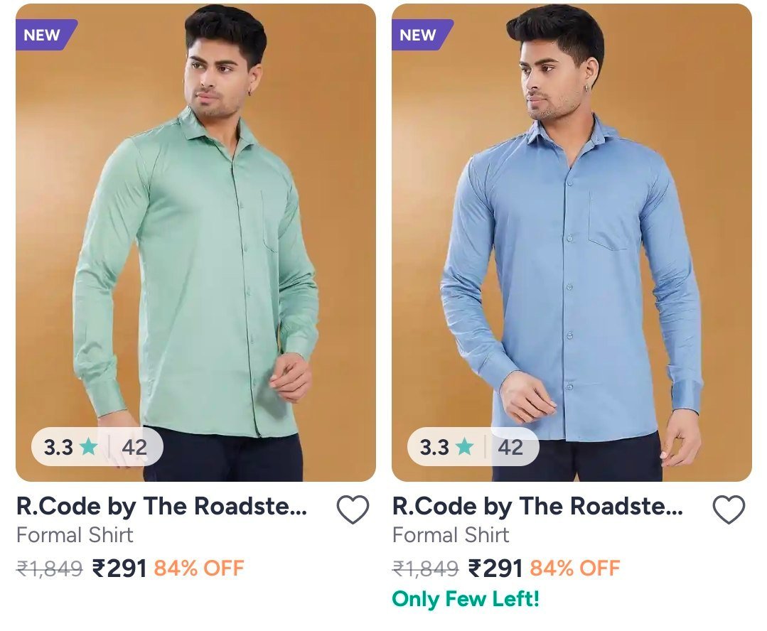 Myntra 84 On Roadster Men S Shirts Starts Rs 