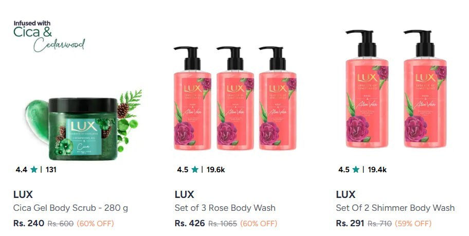 Myntra Extra 10 On Best Sellers Of Dove Tresemme V