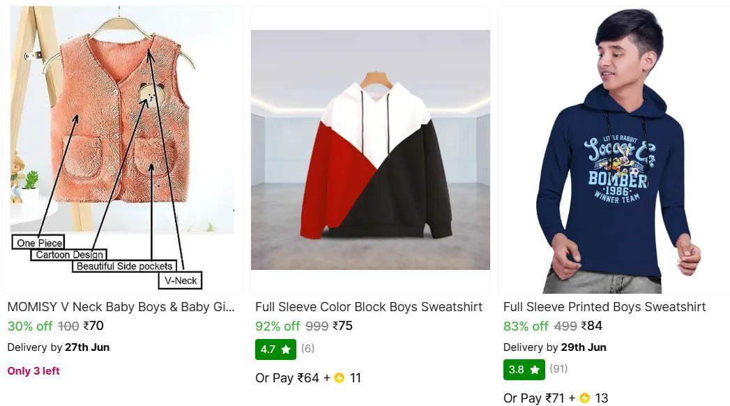 Shopsy Deals Sweatshirts More Starting From 8