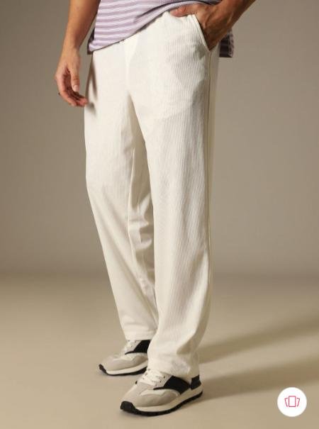 Banana Club Men Classic Corduroy Pleated Trousers 