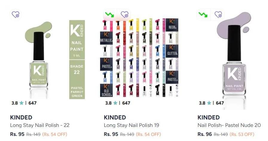 Myntra Kinded Nail Polish Starting From 95