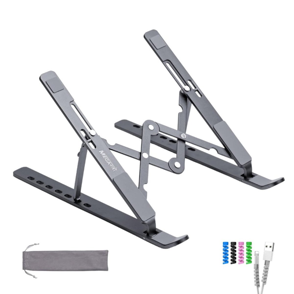 Megastro Laptop Stand For Desk With 7 Adjustable A