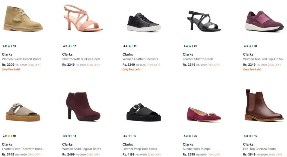 Myntra 75 On Clarks Footwears Women Men 80 On Conv