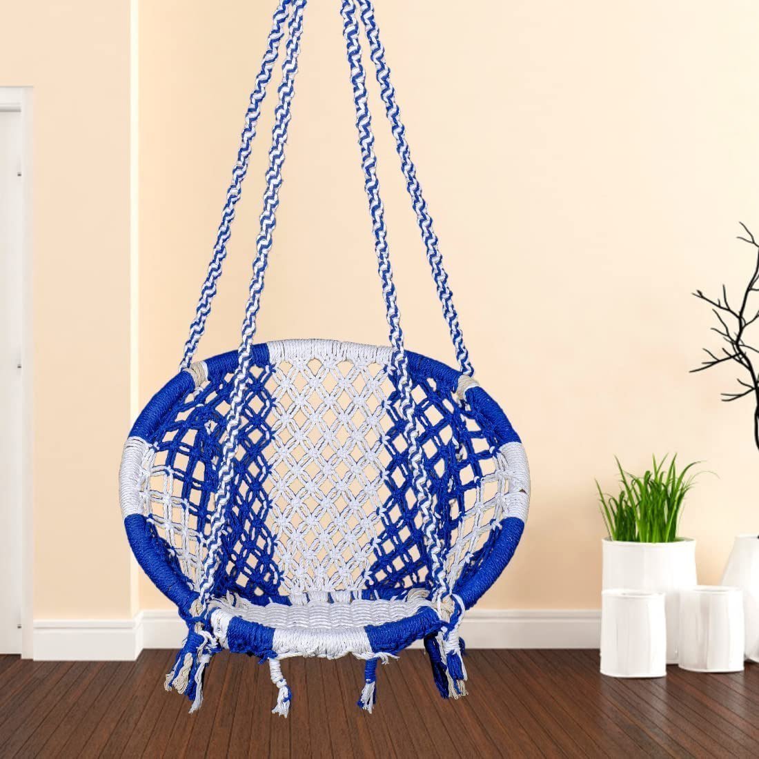 Patiofy Cotton Netted Round Large Swing For Adults