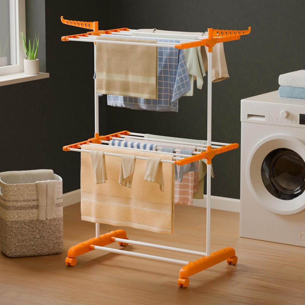 Happer Premium Clothes Stand For Drying With Wheel