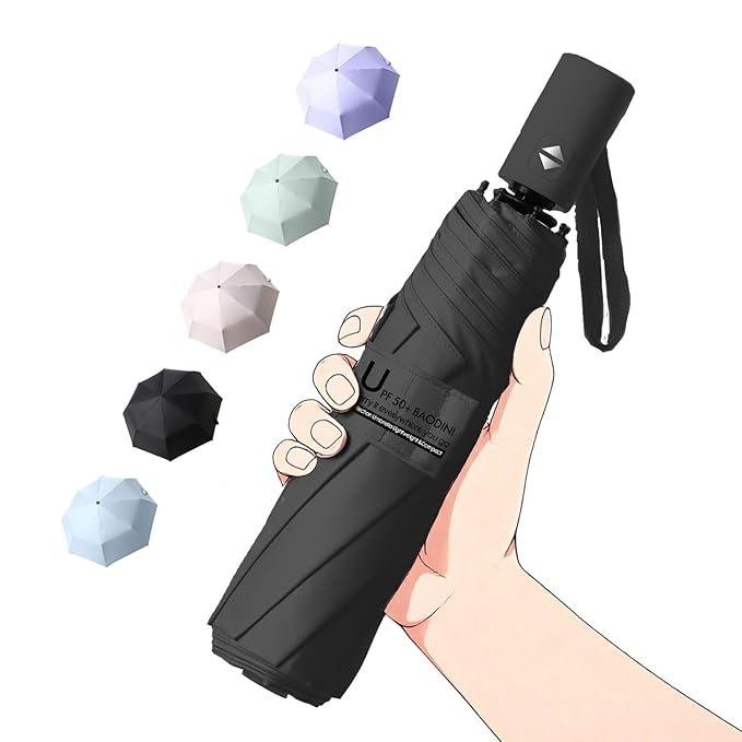 Baodini Small Uv Protection Travel Umbrella Compac