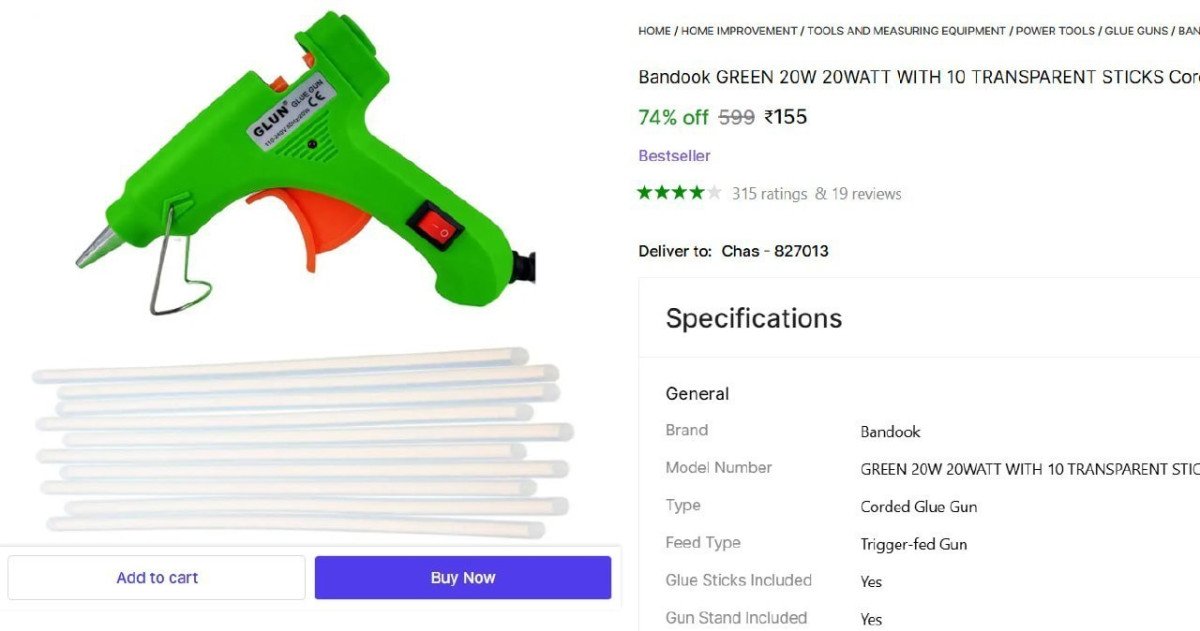 Glue Gun 10 Transparent Sticks 155