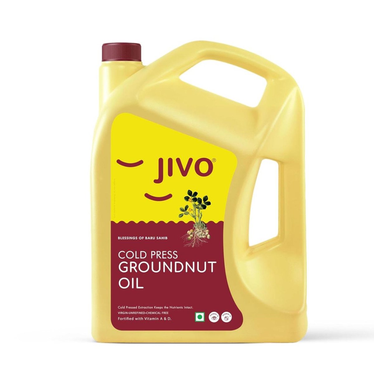 Jivo Cold Pressed Groundnut Oil 5 Litre Unrefined 