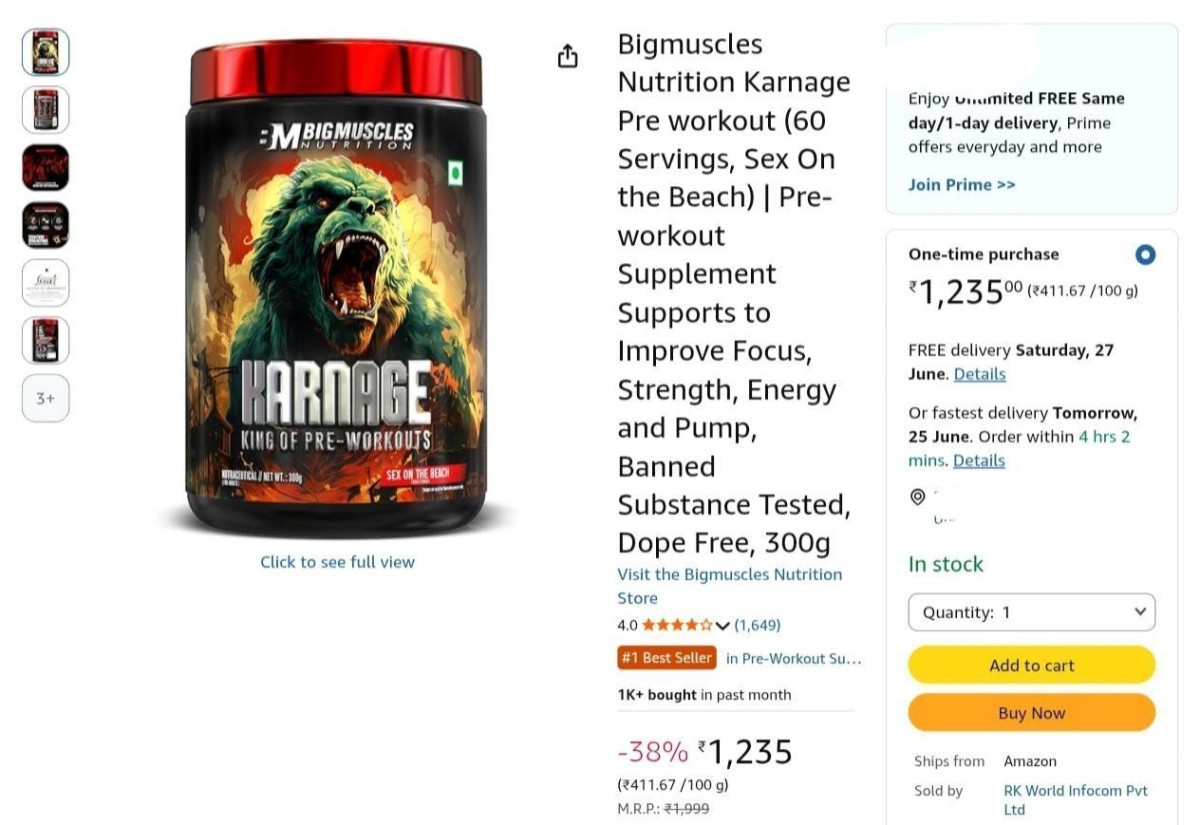 Loottt Fastttbigmuscles Nutrition Karnage Pre