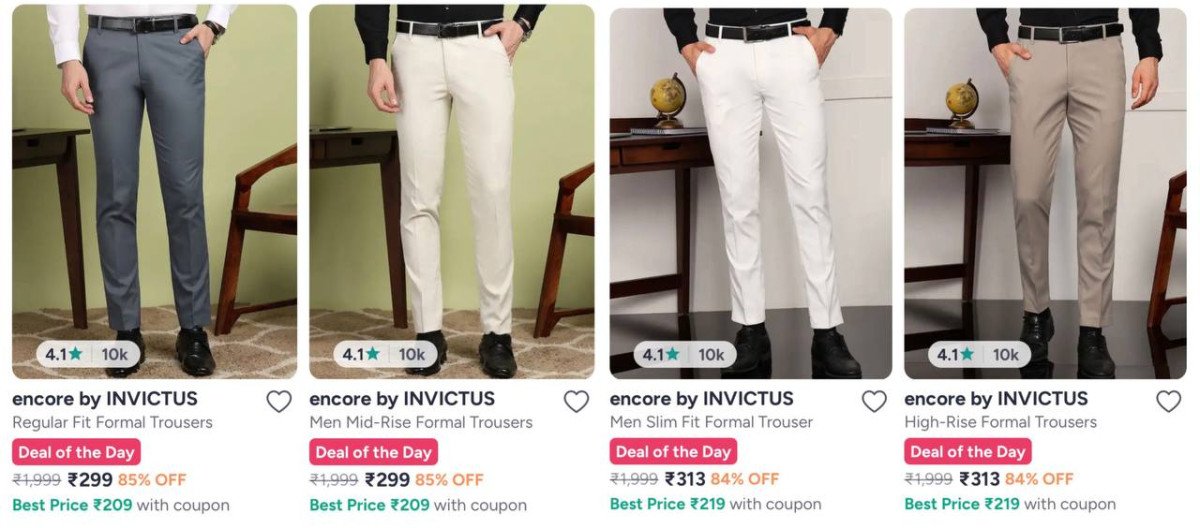 Formal Trousers Starts 299