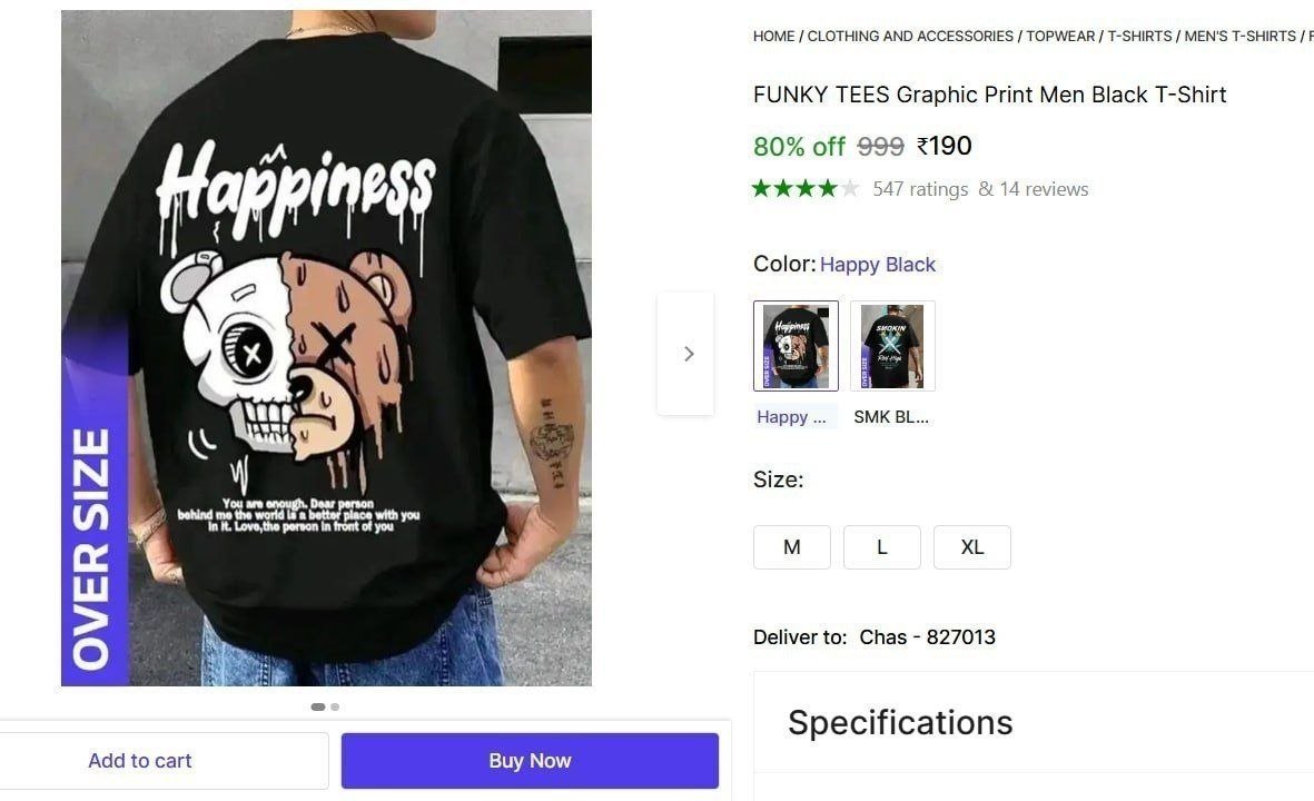 Graphic Print Men S T-shirt 190