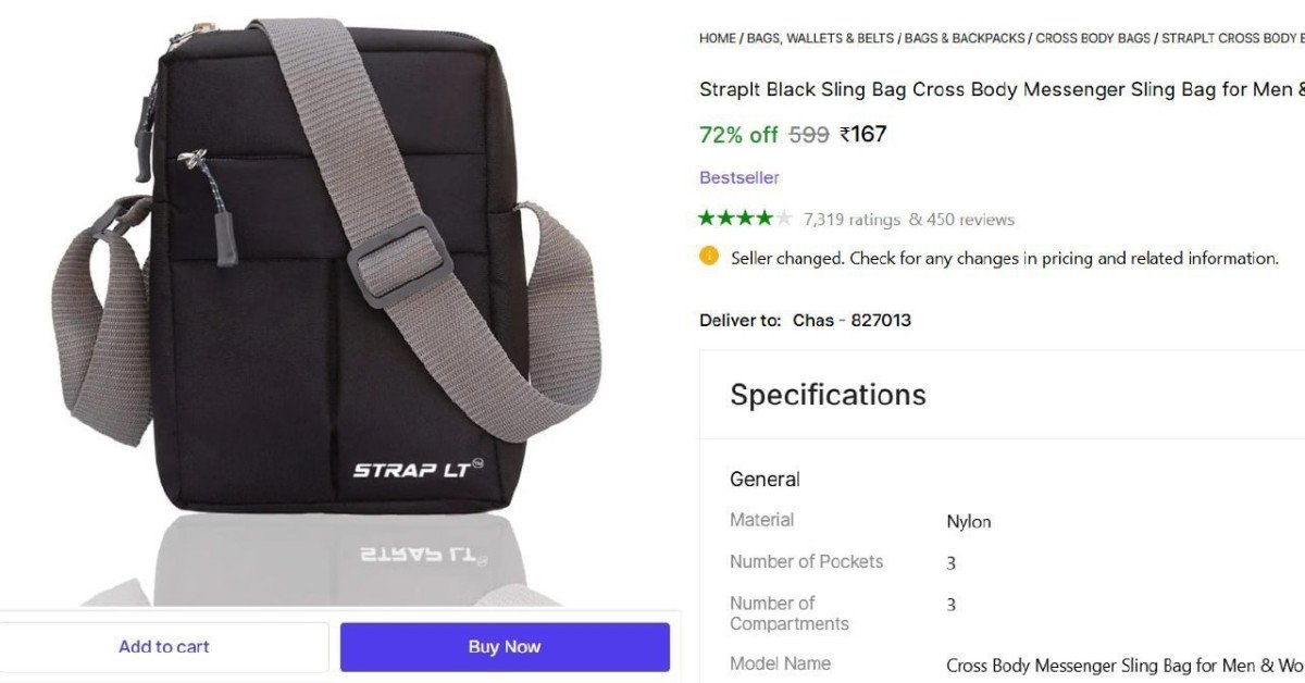 Cross Body Sling Bag At 167