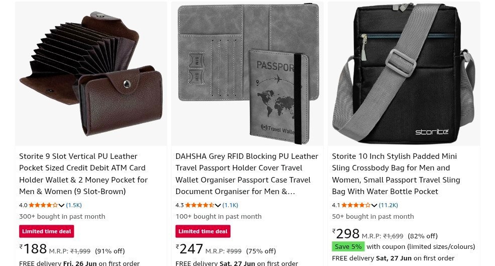 Amazon Grab 90 On Storite Sling Bags Holders