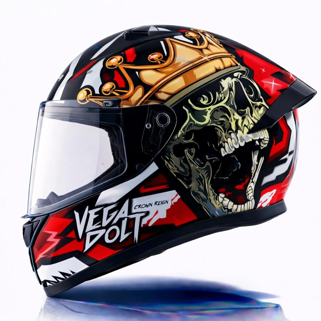 Vega Bolt Crown Men Isi Certified Full Face Motorc