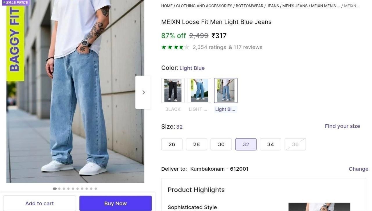 Men S Loose Fit Jeans At 317select Size 32 34other