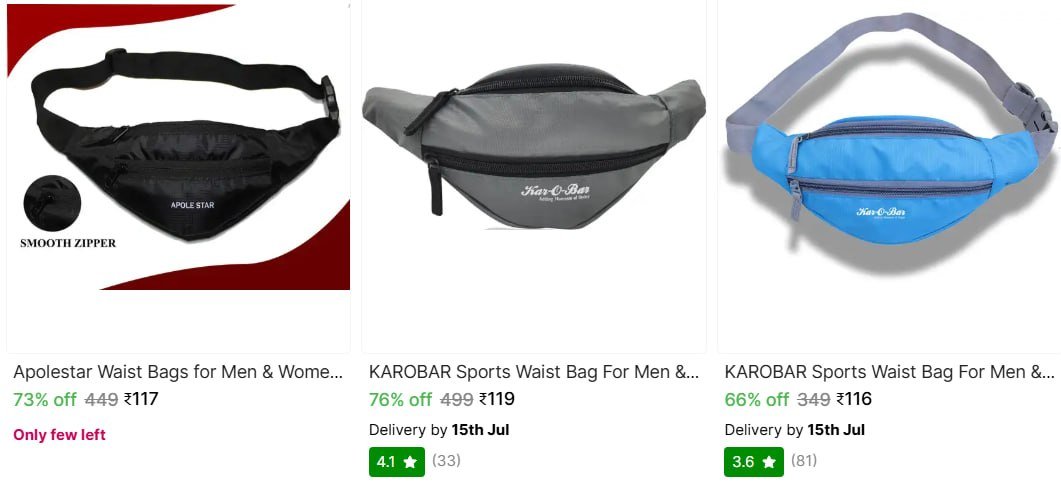 Waist Bags From 117