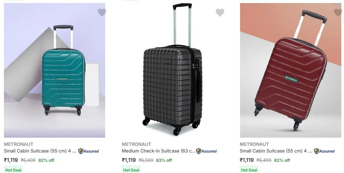 Flipkart 82 - Metronaut Suitcases Starts At Rs 111