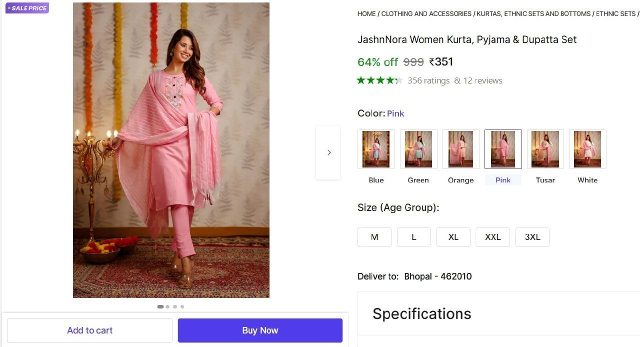 Women Kurta Pyjama Dupatta Set 351